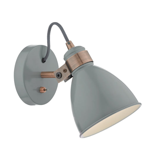 Dar Lighting Frederick Grey & Copper Wall Spotlight