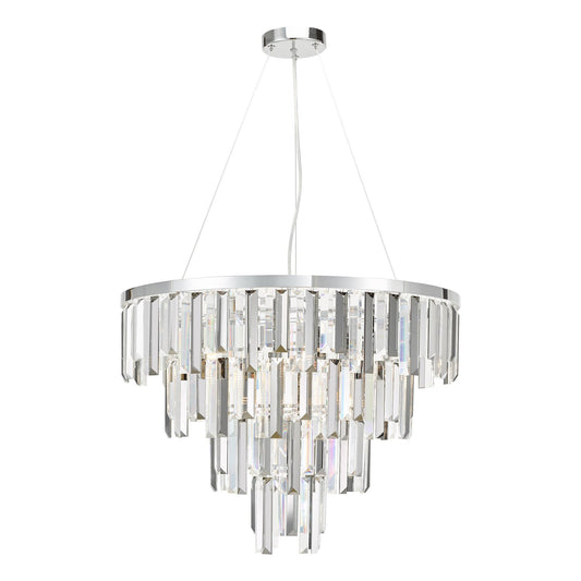 Dar Lighting Fuentes 5 Light Polished Chrome & Crystal Pendant