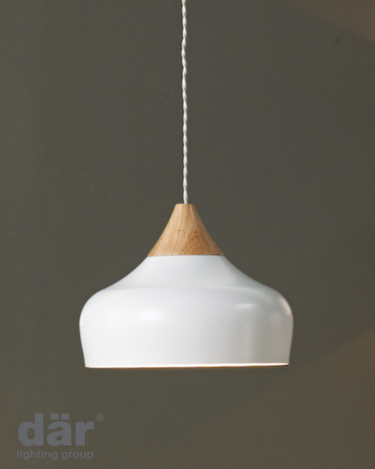 Dar Lighting Gaucho 1 Light Pendant White