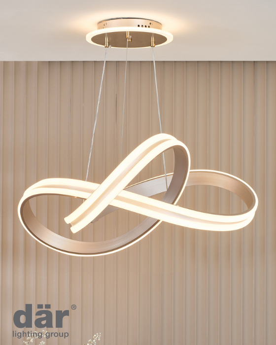 Dar Lighting Gavino Brushed Silver LED Pendant