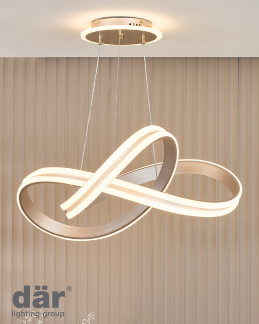 Dar Lighting Gavino Brushed Silver LED Pendant