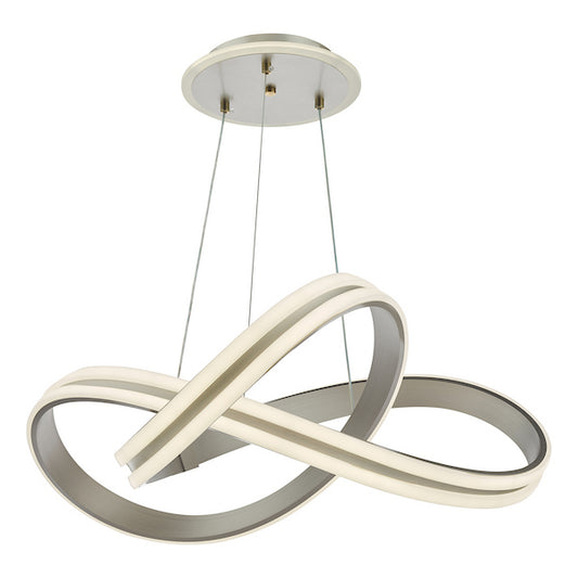 Dar Lighting Gavino Brushed Silver LED Pendant