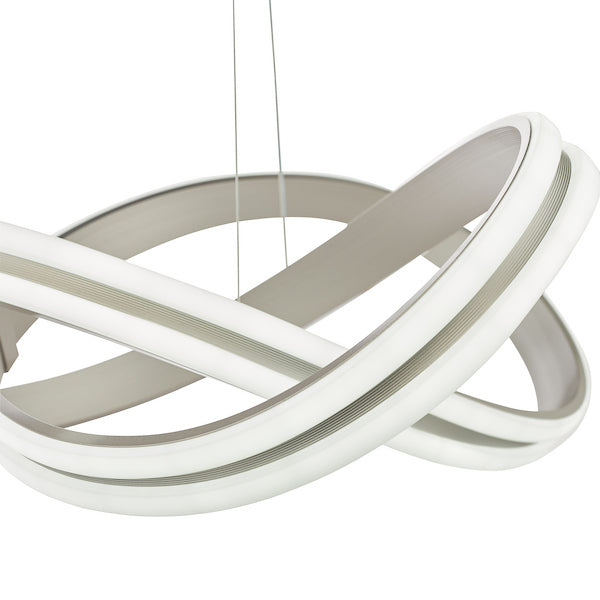 Dar Lighting Gavino Brushed Silver LED Pendant