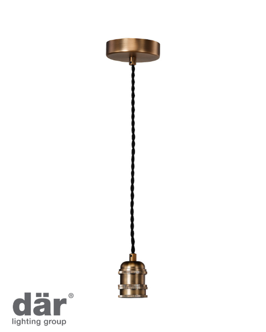 Dar Lighting George 1 Light E27 Antique Bronze Suspension