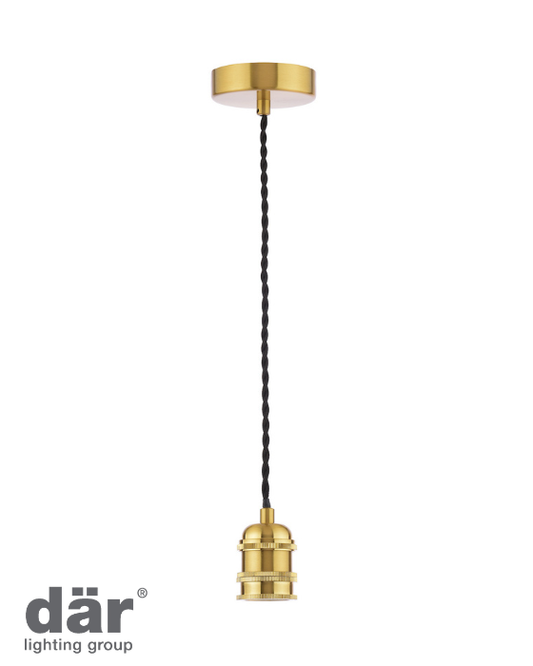 Dar Lighting George 1 Light E27 Natural Brass Suspension