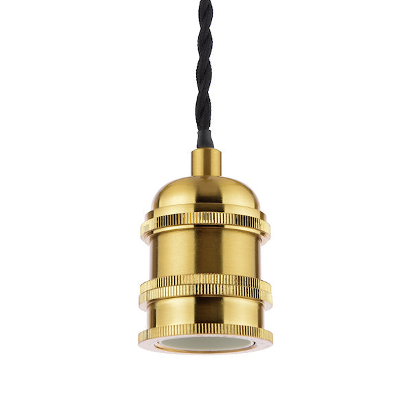 Dar Lighting George 1 Light E27 Natural Brass Suspension