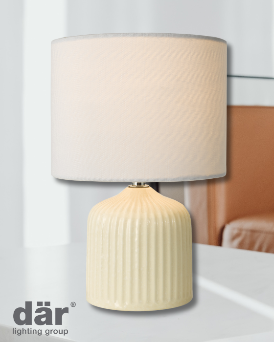 Dar Lighting Gigi Cream Table Lamp With Shade (Twin Pack)