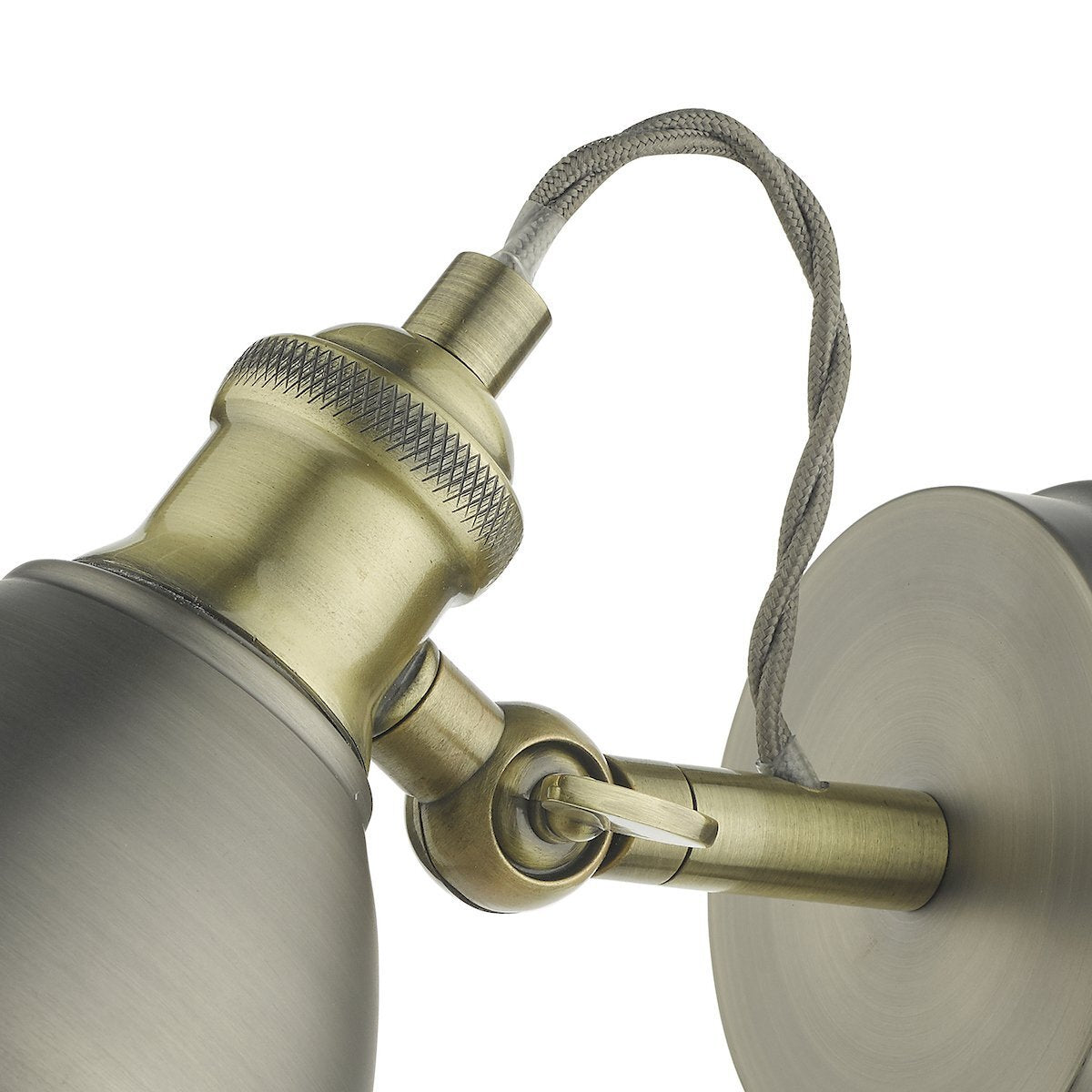 Dar Lighting Governor Antique Chrome & Brass Wall Spotlight