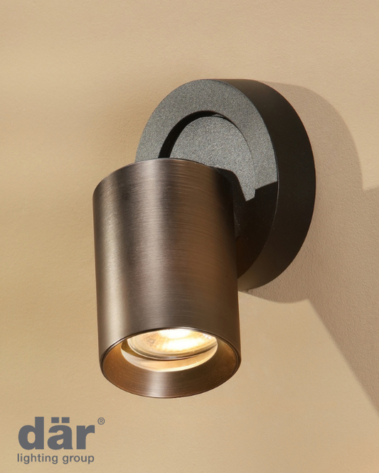 Dar Lighting Hiro Satin Bronze & Matt Black Single Spotlight