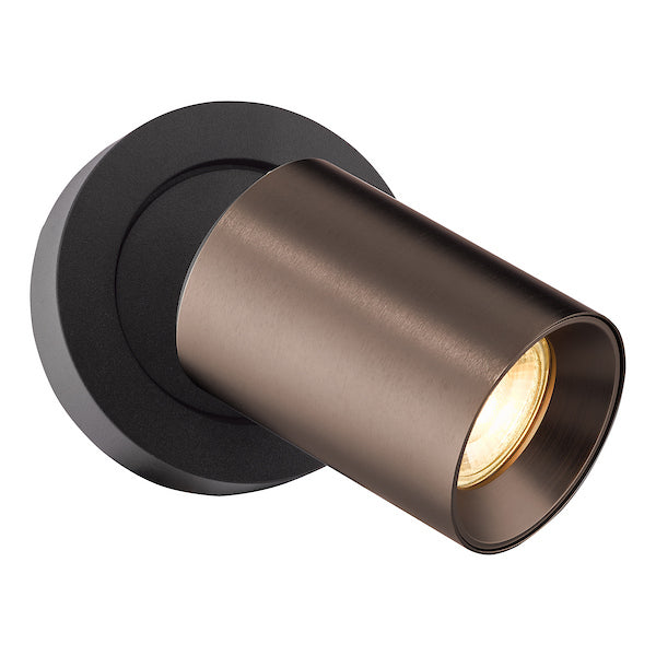 Dar Lighting Hiro Satin Bronze & Matt Black Single Spotlight