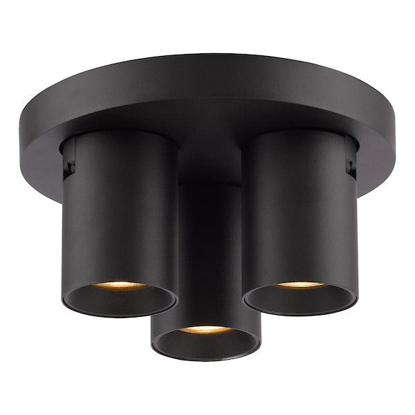 Dar Lighting Hiro 3 Light Matt Black Plate Spotlight