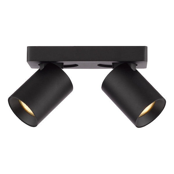 Dar Lighting Hiro 2 Light Matt Black Bar Spotlight