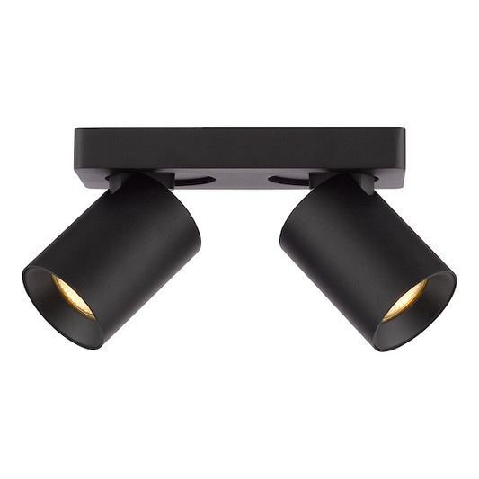 Dar Lighting Hiro 2 Light Matt Black Bar Spotlight