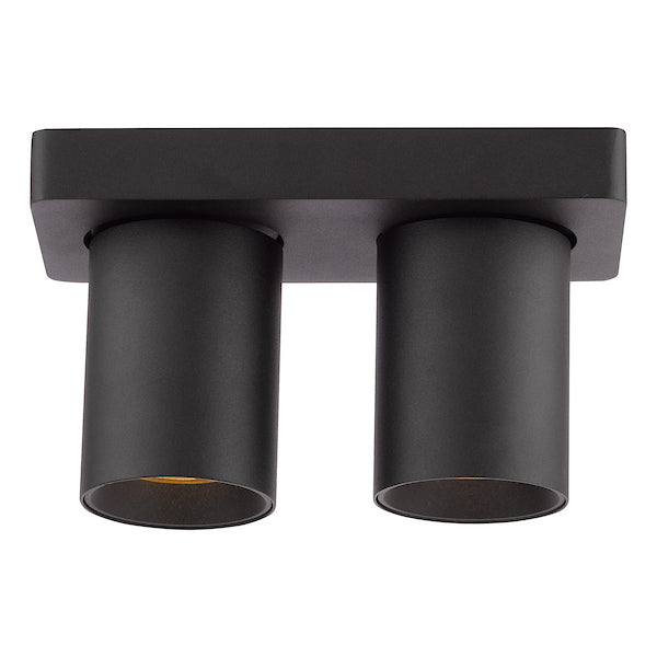 Dar Lighting Hiro 2 Light Matt Black Bar Spotlight
