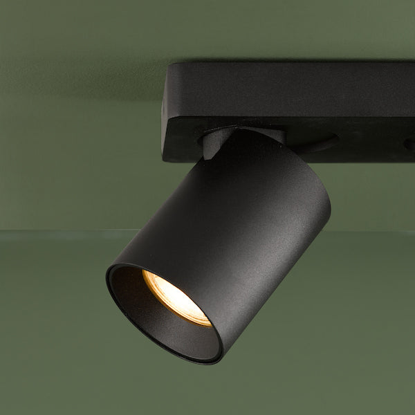 Dar Lighting Hiro 2 Light Matt Black Bar Spotlight
