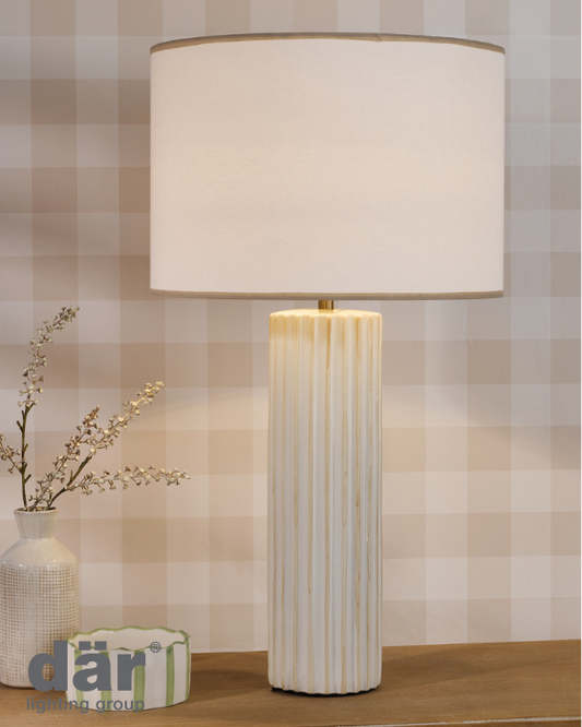 Dar Lighting Idella Taupe Table Lamp With Shade