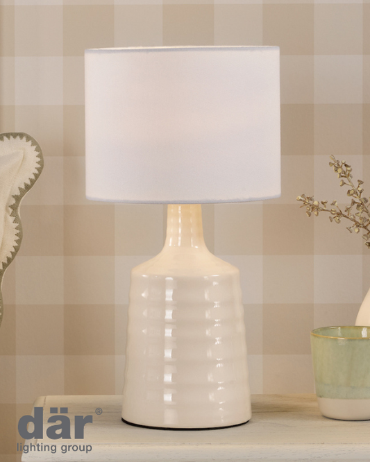 Dar Lighting Inci Cream Table Lamp With Shade (Twin Pack)