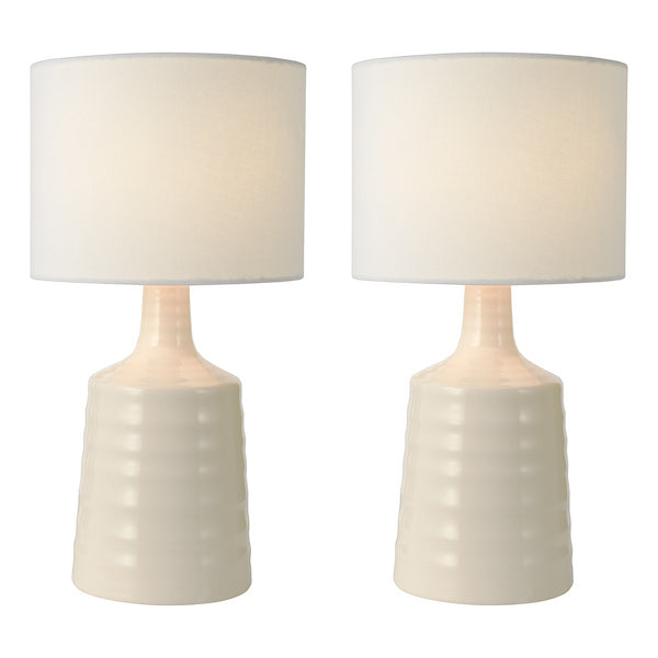 Dar Lighting Inci Cream Table Lamp With Shade (Twin Pack)
