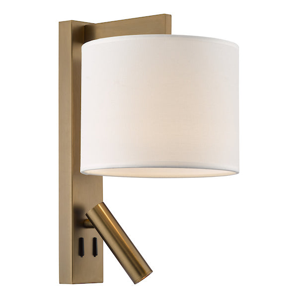 Dar Lighting Itala LED Antique Bronze Wall Light With Shade