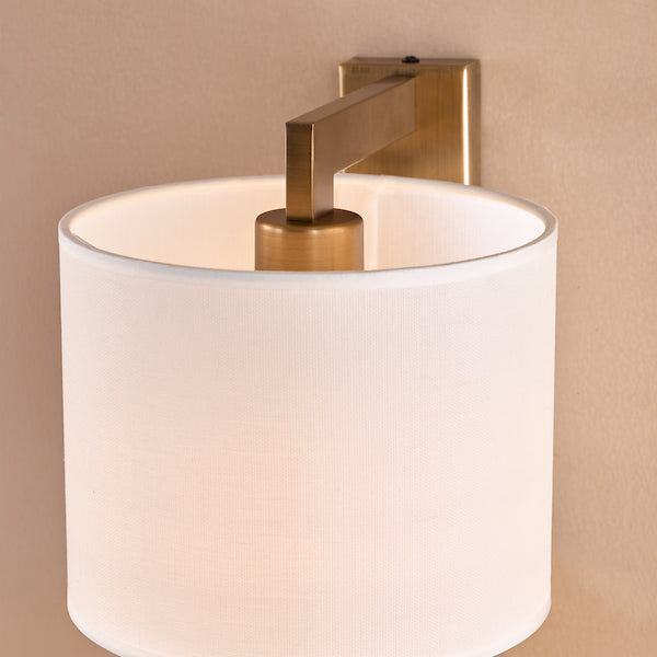 Dar Lighting Itala LED Antique Bronze Wall Light With Shade