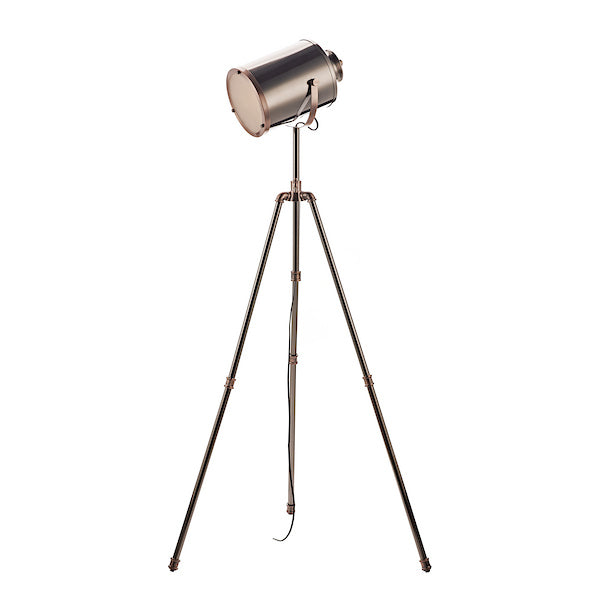Dar Lighting Jake Antique Silver & Copper Task Floor Lamp