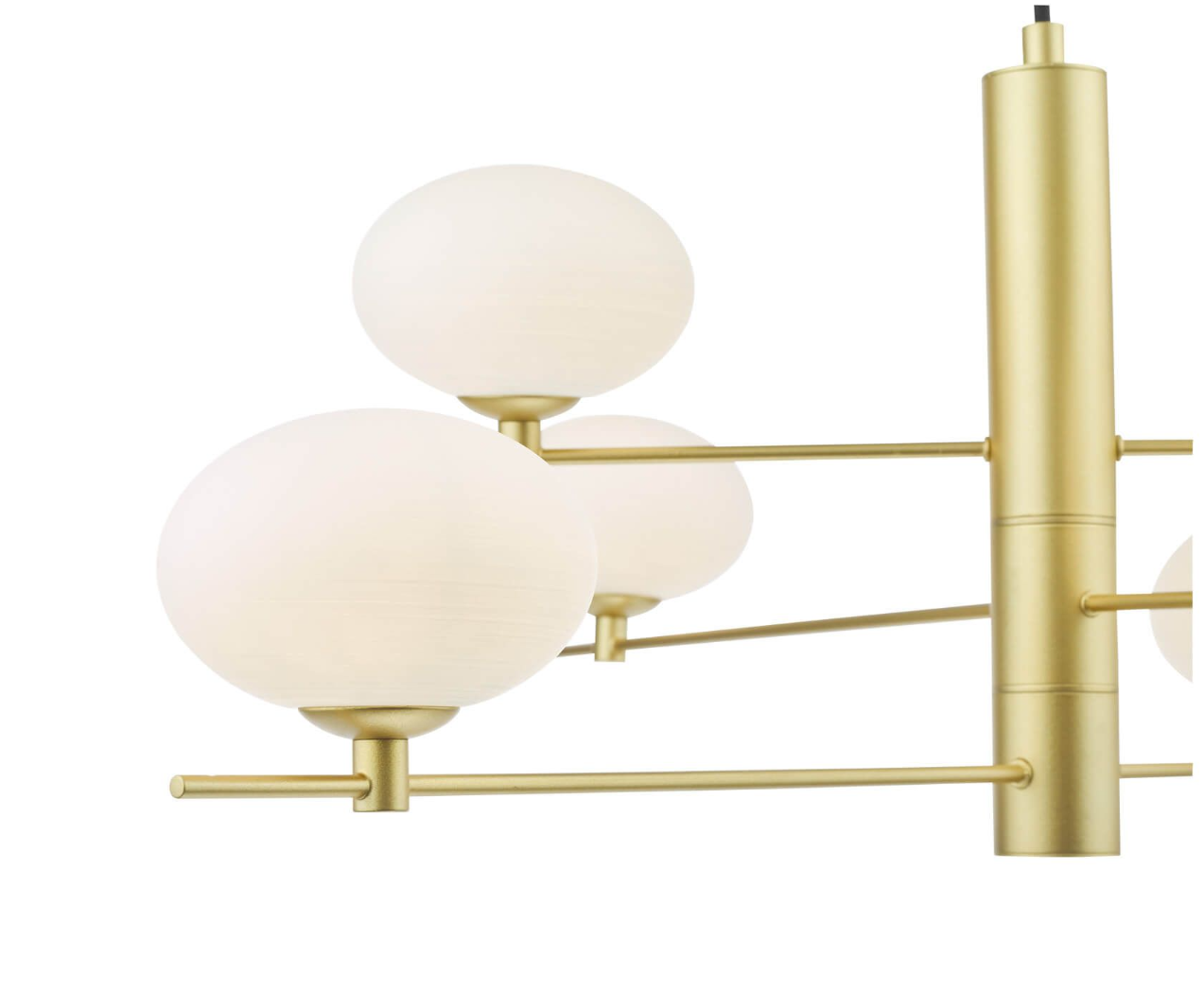 Dar Lighting Jasper 6 Light Satin Gold & Opal Glass Pendant