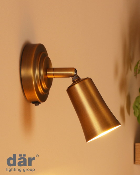 Dar Lighting Jedrek Aged Brass Single Spotlight