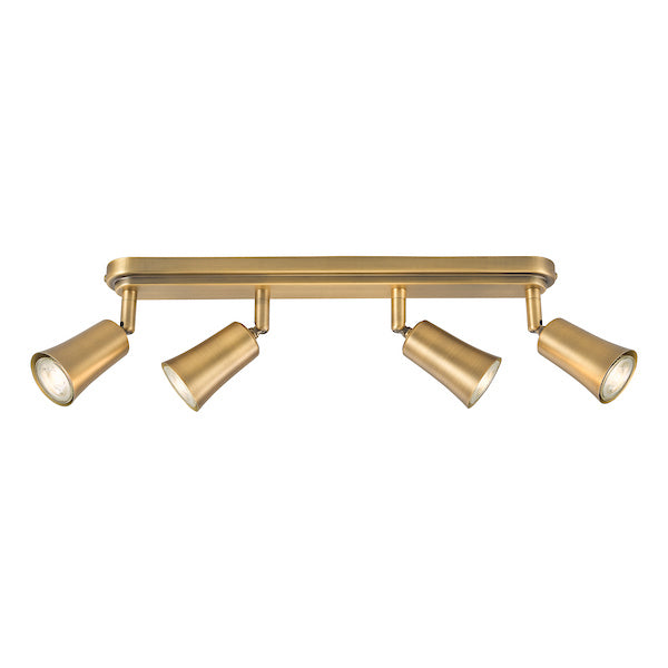 Dar Lighting Jedrek 4 Light Aged Brass Bar Spotlight
