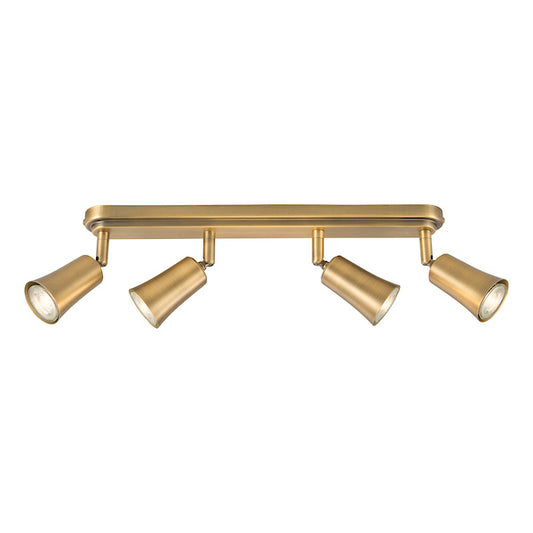 Dar Lighting Jedrek 4 Light Aged Brass Bar Spotlight