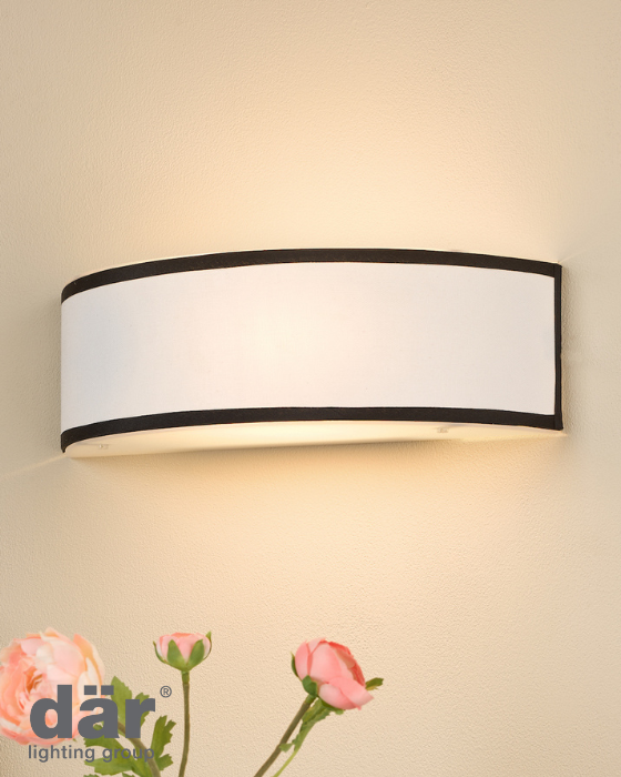 Dar Lighting Jemima White & Frosted Acrylic Wall Light With Shade