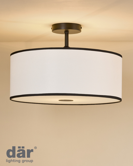 Dar Lighting Jemima Easy Fit White & Frosted Acrylic Pendant With Shade