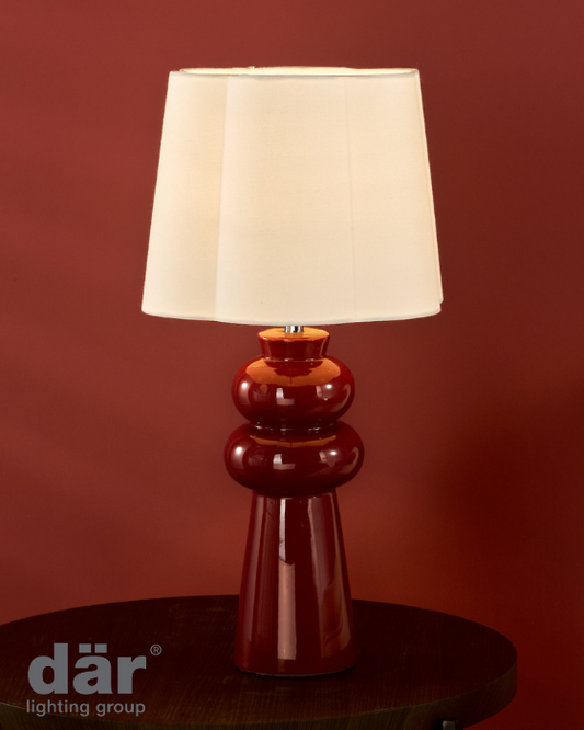 Dar Lighting Jordana Pink & Polished Chrome Table Lamp With Shade