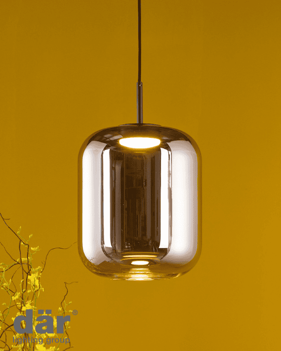 Dar Lighting Jurek Satin Black & Smoked Glass LED Pendant
