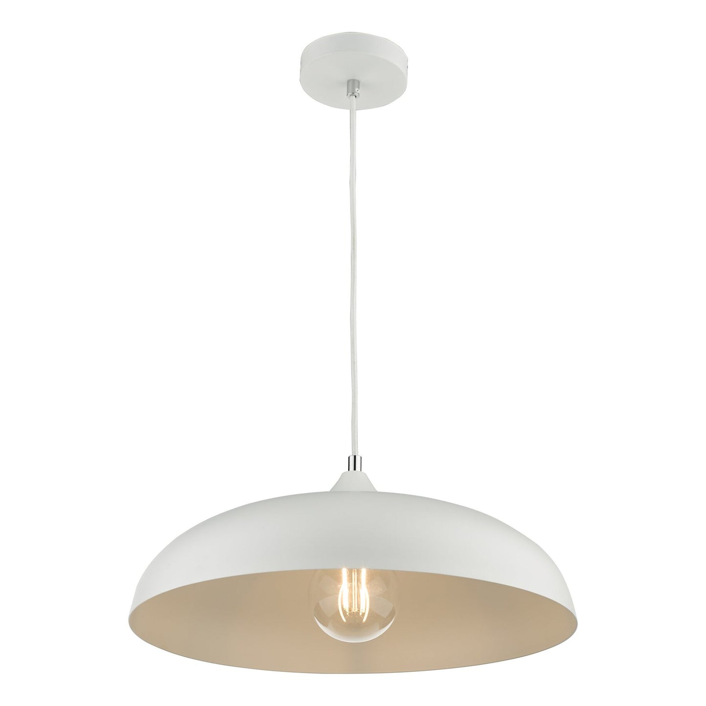Dar Lighting Kaelan White Pendant