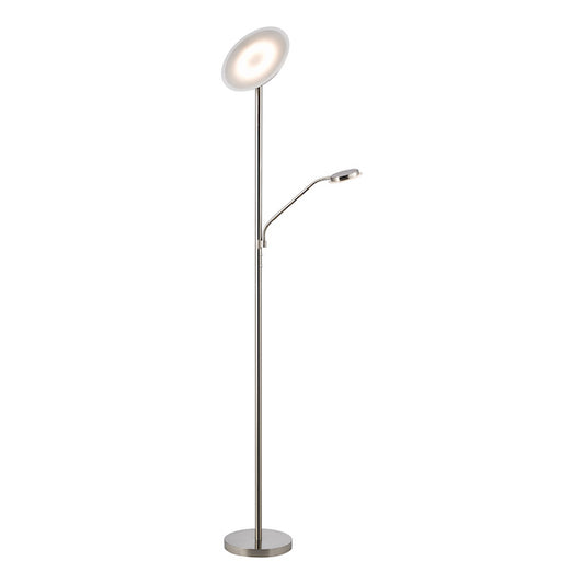 Dar Lighting Kamika Mother & Child Satin Chrome LED Floor Lamp
