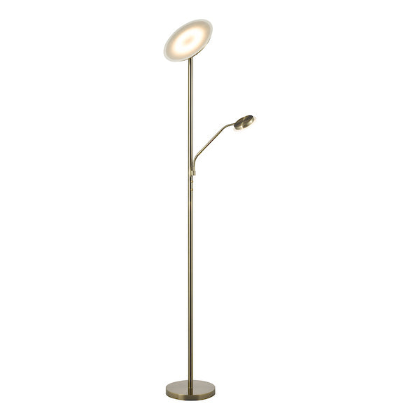 Dar Lighting Kamika Mother & Child Antique Brass LED Floor Lamp