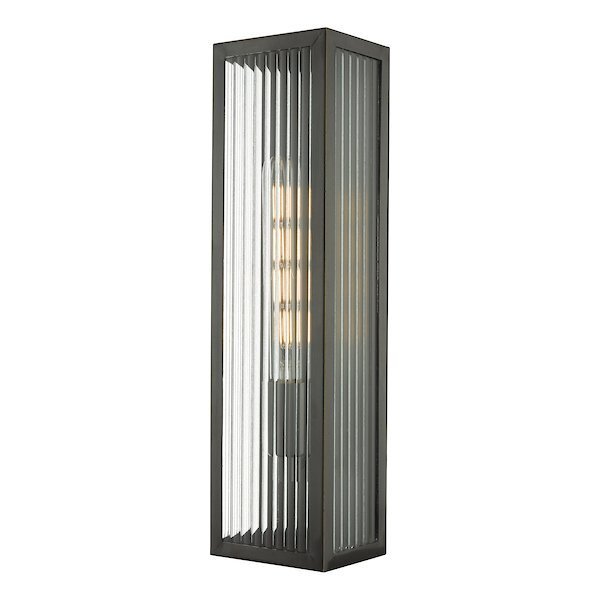 Dar Lighting Keegan Outdoor IP44 Large Rubbed Bronze Wall Light