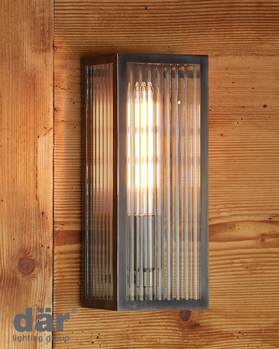 Dar Lighting Keegan Outdoor IP44 Small Rubbed Bronze Wall Light