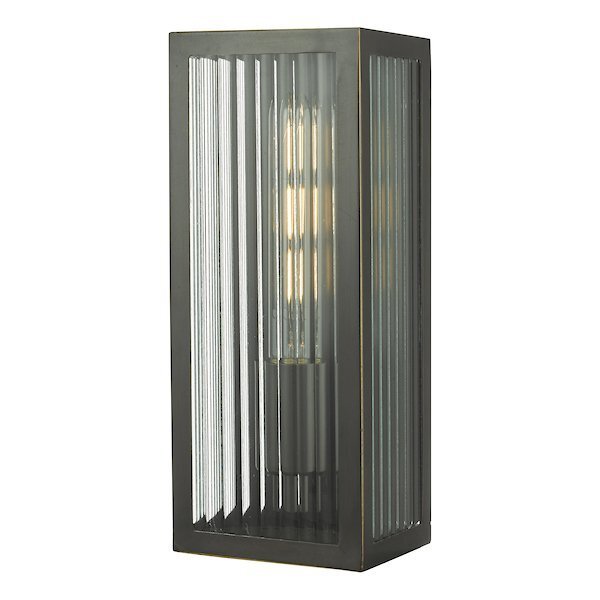 Dar Lighting Keegan Outdoor IP44 Small Rubbed Bronze Wall Light