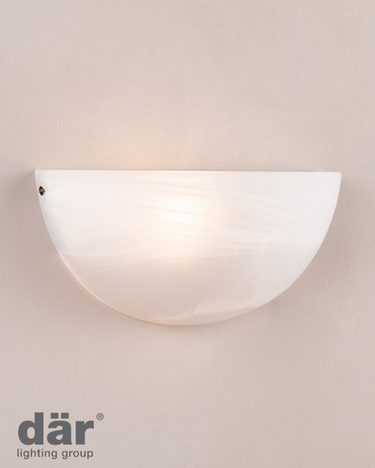 Dar Lighting Keita Alabaster Glass & Antique Bronze Wall Light