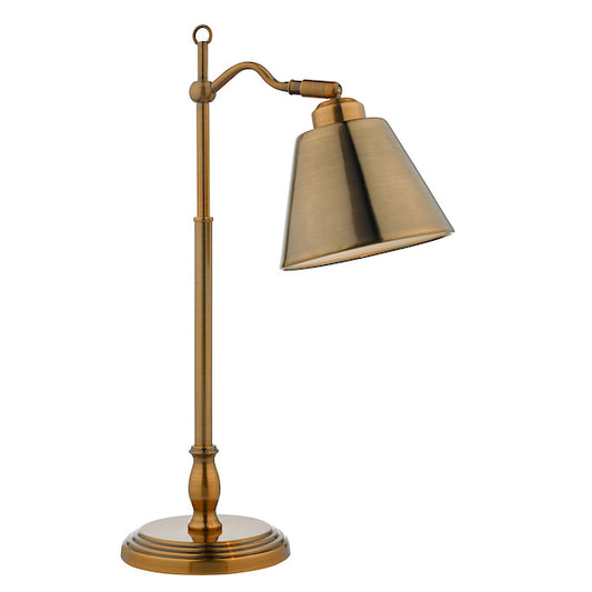 Dar Lighting Kempten Antique Brass Task Table Lamp
