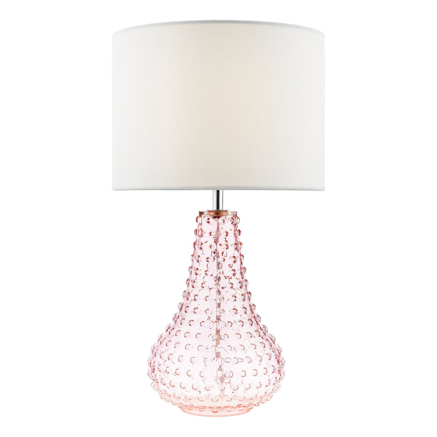 Dar Lighting Kristina Table Lamp Pink Glass With Shade