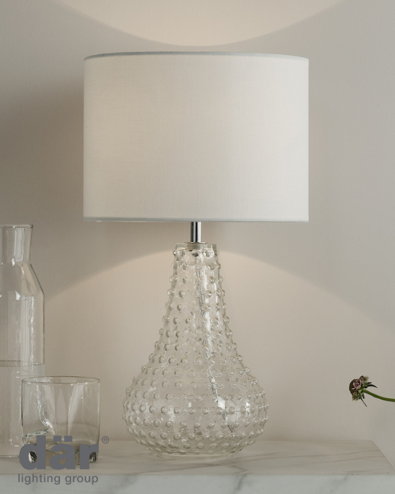 Dar Lighting Kristina Table Lamp Textured Glass With Shade