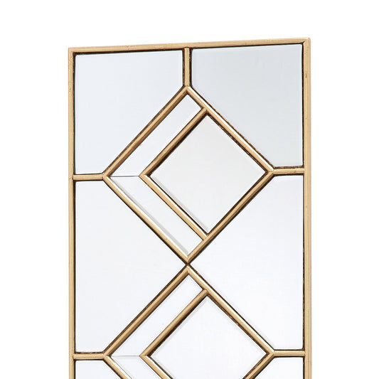 Dar Lighting Kipton Decorative Gold Foil Detail 98x30cm Rectangle Mirror