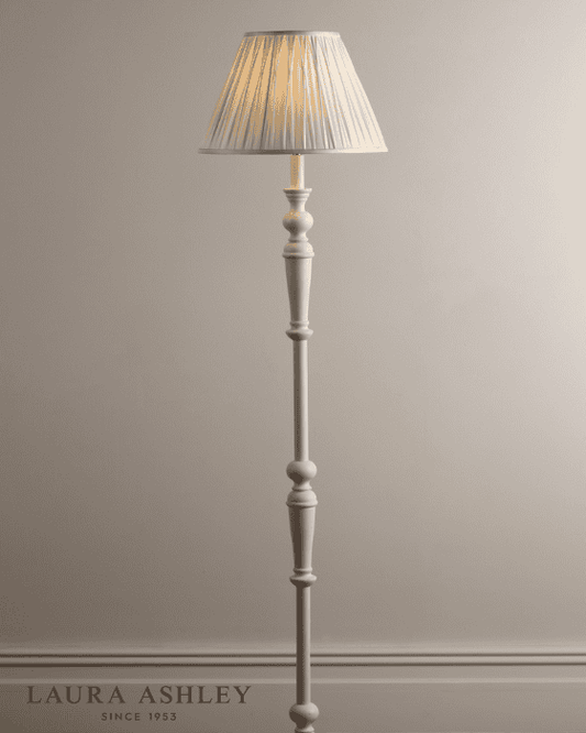 Laura Ashley Tate Wooden Distressed Off White Floor Lamp Base Only