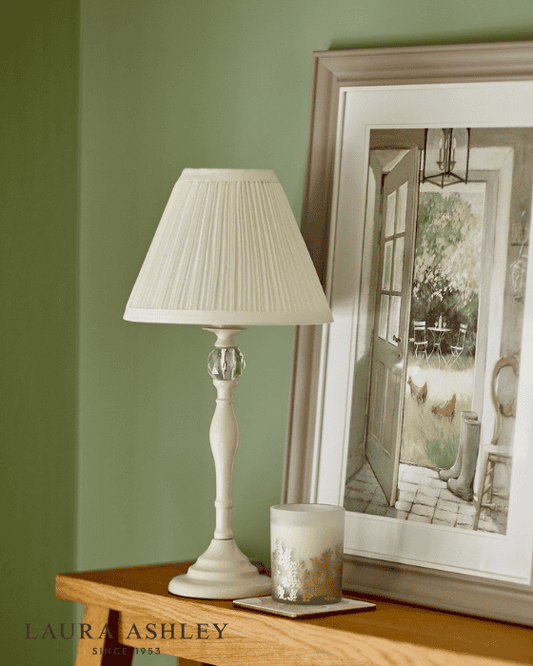 Laura Ashley Ellis Cream Table Lamp With Ivory Shade