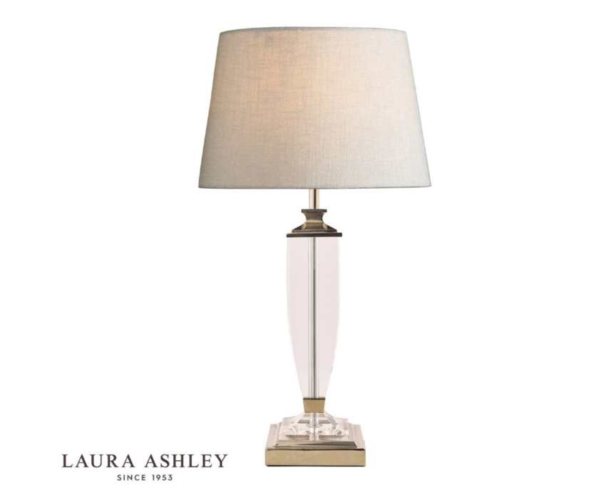 Laura Ashley Carson Medium Polished Nickel & Crystal Table Lamp Base Only