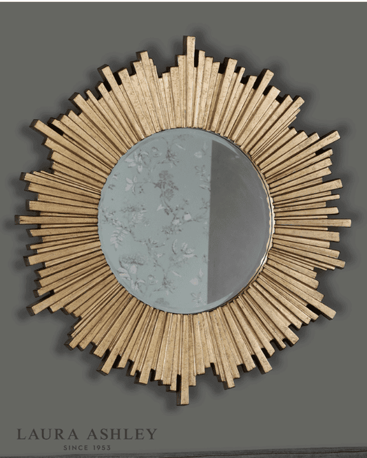 Laura Ashley Lovell Champagne 99cm Round Mirror