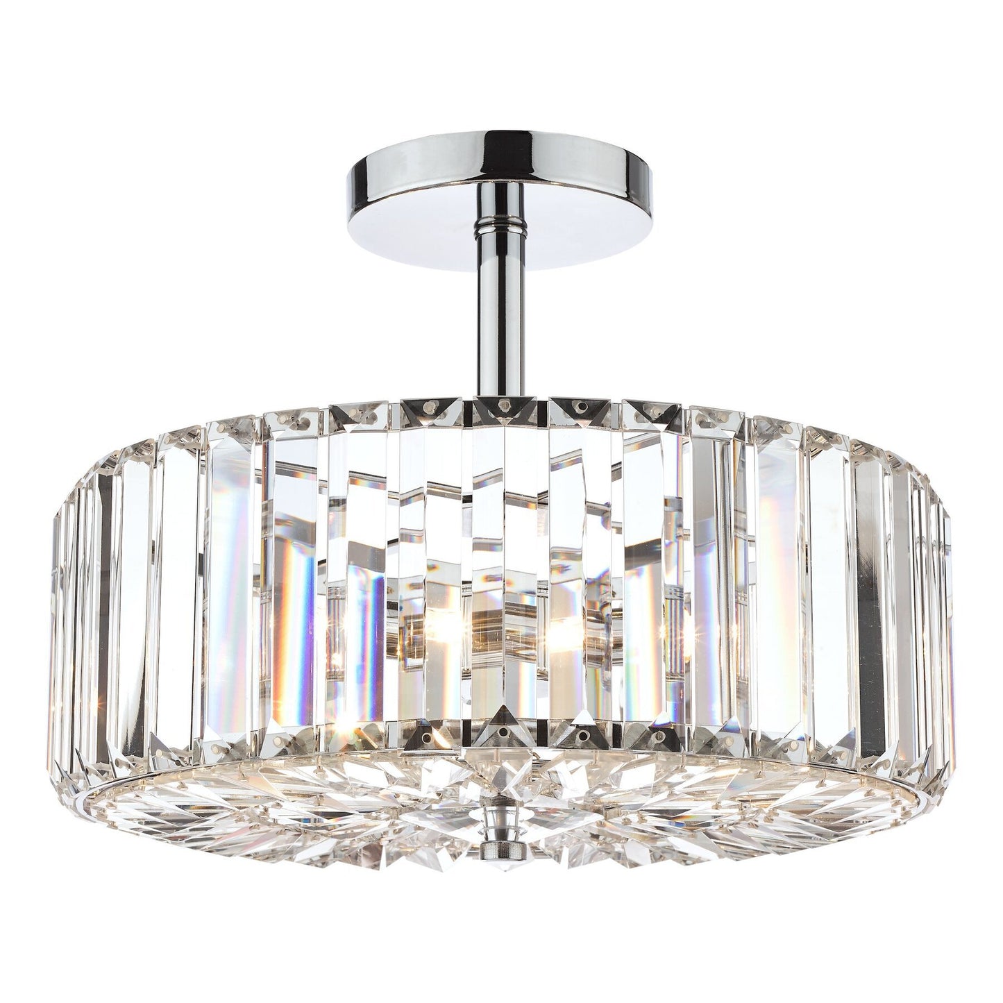 Laura Ashley Fernhurst 3 Light Polished Chrome & Glass Semi Flush