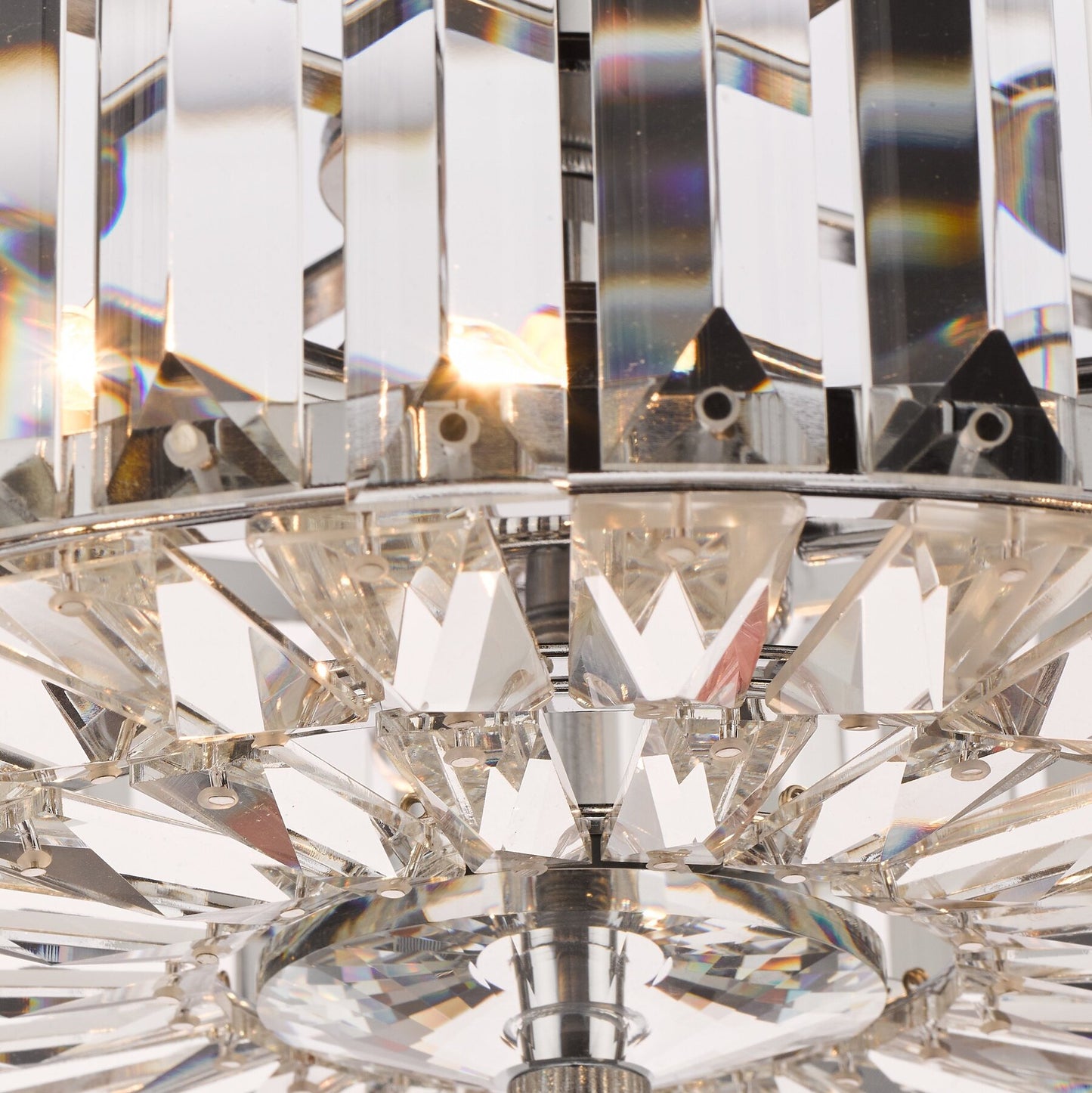 Laura Ashley Fernhurst 3 Light Polished Chrome & Glass Semi Flush